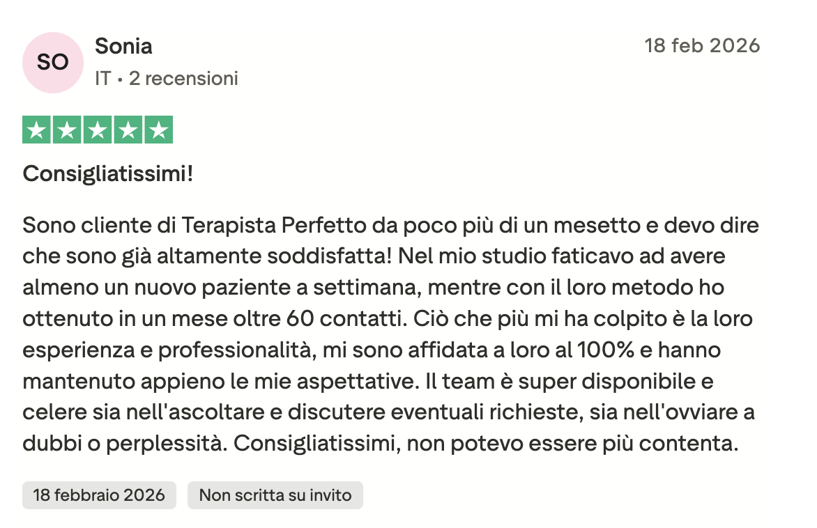 Recensione Trustpilot Sonia - Consigliatissimi